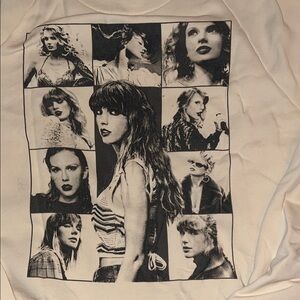 Taylor Swift The Eras Tour | Cream Hoodie with Tour Print | Size Large